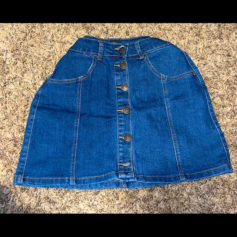 Jean mini flare skirt